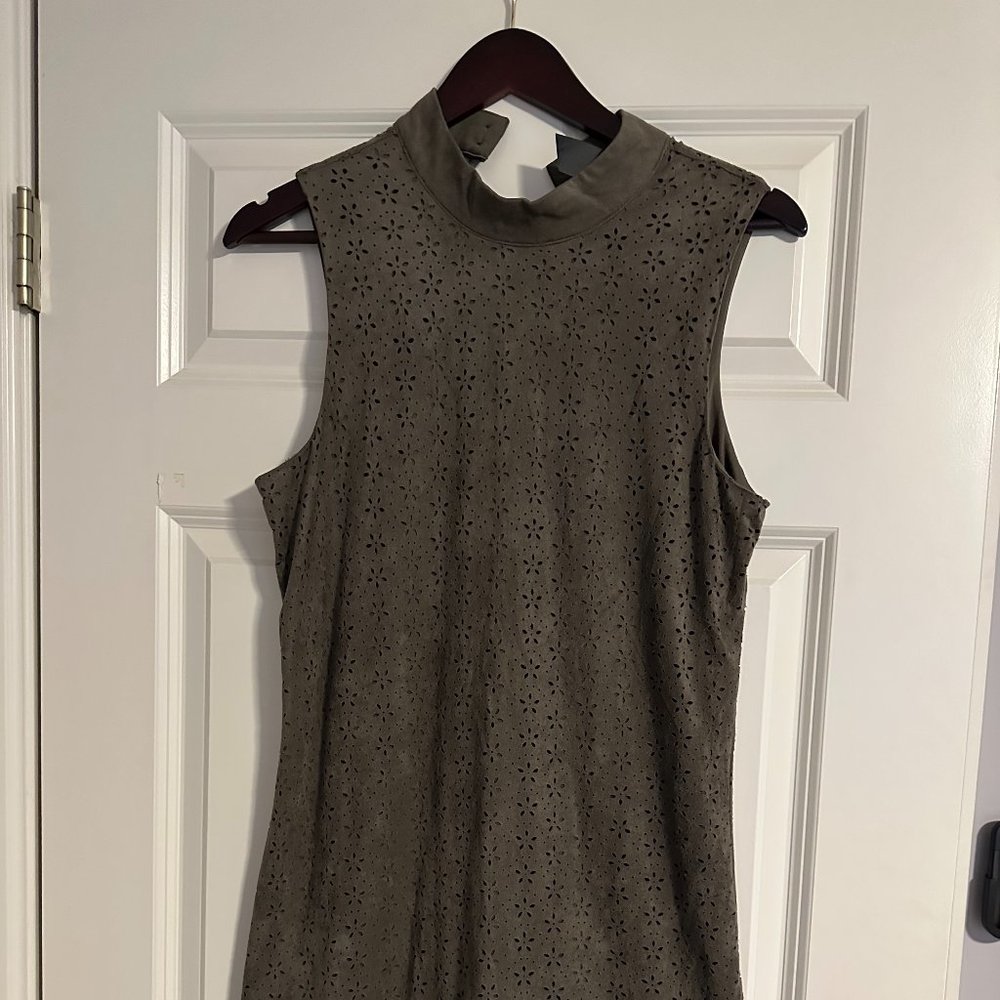 Trixxi Suede Eyelet Dress